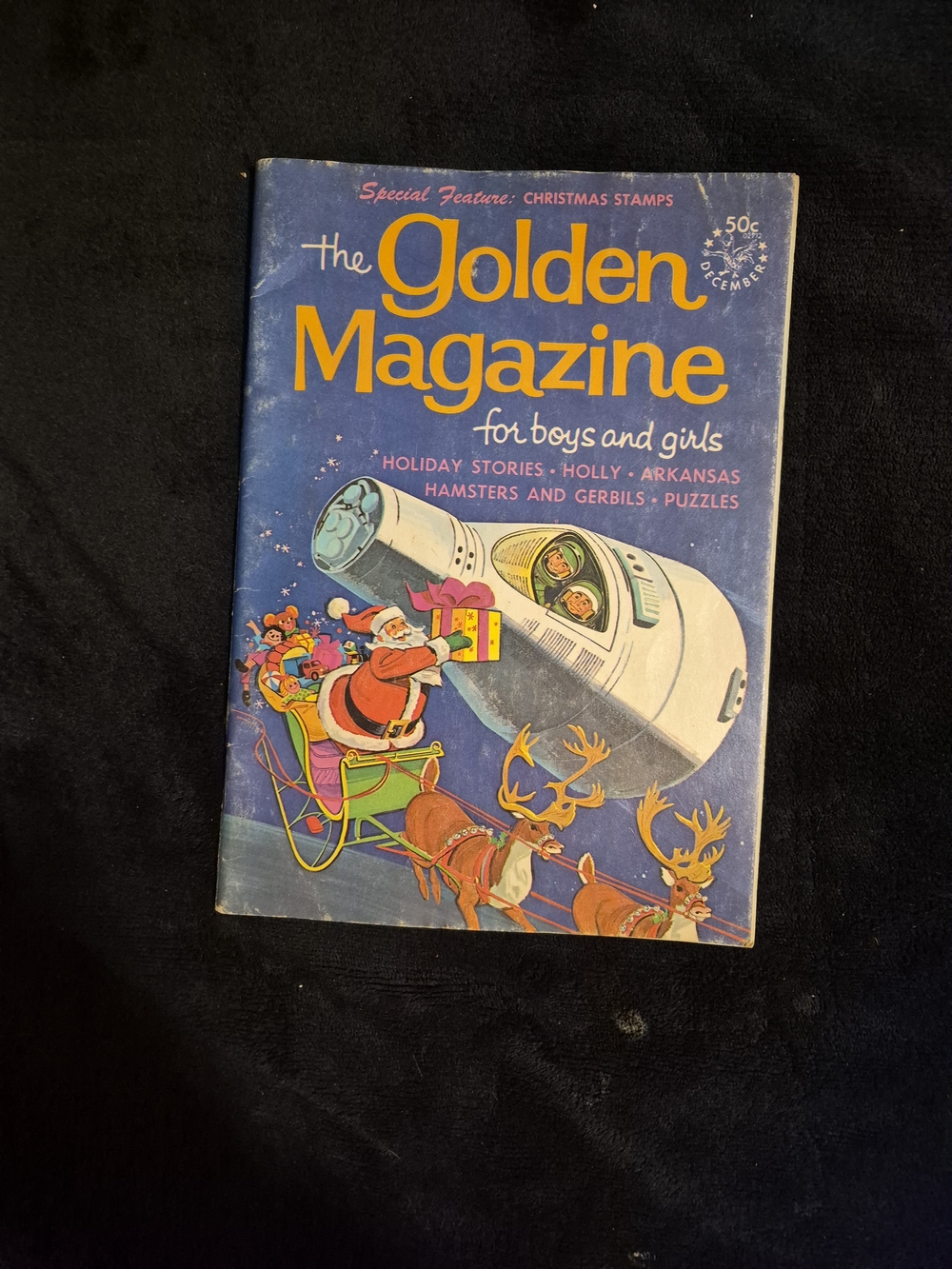 The Golden Magazine Vintage Holiday Space Cover - Blue